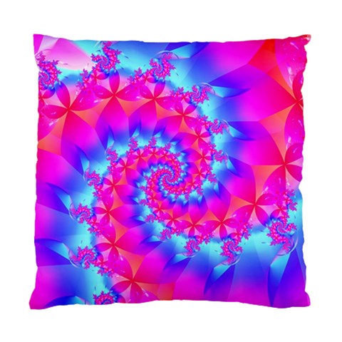 Colorful Pink and Blue Spiral Fractal Standard Cushion Case (One Side) from ArtsNow.com Front