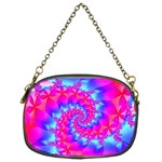 Colorful Pink and Blue Spiral Fractal Chain Purse (Two Sides)