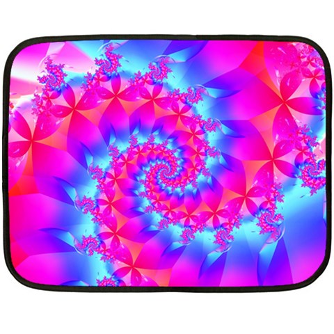 Colorful Pink and Blue Spiral Fractal Double Sided Fleece Blanket (Mini) from ArtsNow.com 35 x27  Blanket Front