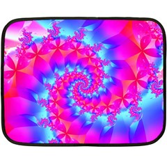 Colorful Pink and Blue Spiral Fractal Double Sided Fleece Blanket (Mini) from ArtsNow.com 35 x27  Blanket Front