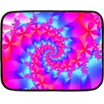 Colorful Pink and Blue Spiral Fractal Double Sided Fleece Blanket (Mini)