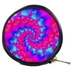 Colorful Pink and Blue Spiral Fractal Mini Makeup Bag