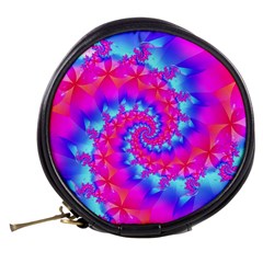 Colorful Pink and Blue Spiral Fractal Mini Makeup Bag from ArtsNow.com Back