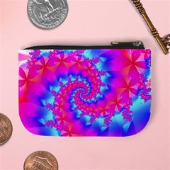 Colorful Pink and Blue Spiral Fractal Mini Coin Purse from ArtsNow.com Back