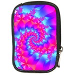 Colorful Pink and Blue Spiral Fractal Compact Camera Leather Case