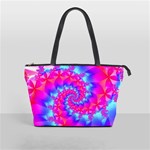 Colorful Pink and Blue Spiral Fractal Classic Shoulder Handbag