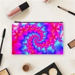 Colorful Pink and Blue Spiral Fractal Cosmetic Bag (Medium)