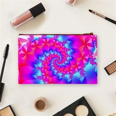 Colorful Pink and Blue Spiral Fractal Cosmetic Bag (Medium) from ArtsNow.com Back