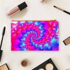 Colorful Pink and Blue Spiral Fractal Cosmetic Bag (Medium) from ArtsNow.com Back