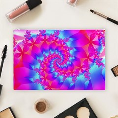 Colorful Pink and Blue Spiral Fractal Cosmetic Bag (Large) from ArtsNow.com Front