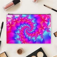 Colorful Pink and Blue Spiral Fractal Cosmetic Bag (Large) from ArtsNow.com Front