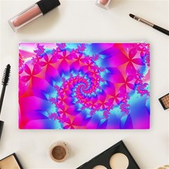 Colorful Pink and Blue Spiral Fractal Cosmetic Bag (Large) from ArtsNow.com Back