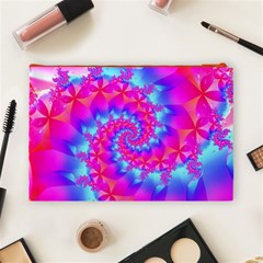 Colorful Pink and Blue Spiral Fractal Cosmetic Bag (Large) from ArtsNow.com Back