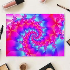 Colorful Pink and Blue Spiral Fractal Cosmetic Bag (XL) from ArtsNow.com Front