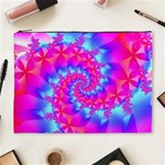 Colorful Pink and Blue Spiral Fractal Cosmetic Bag (XL)