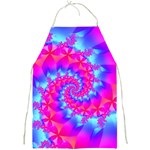 Colorful Pink and Blue Spiral Fractal Full Print Apron