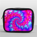 Colorful Pink and Blue Spiral Fractal Mini Toiletries Bag (One Side)