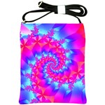 Colorful Pink and Blue Spiral Fractal Shoulder Sling Bag