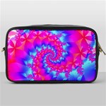 Colorful Pink and Blue Spiral Fractal Toiletries Bag (One Side)