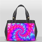 Colorful Pink and Blue Spiral Fractal Oversize Office Handbag