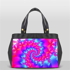 Colorful Pink and Blue Spiral Fractal Oversize Office Handbag (2 Sides) from ArtsNow.com Front