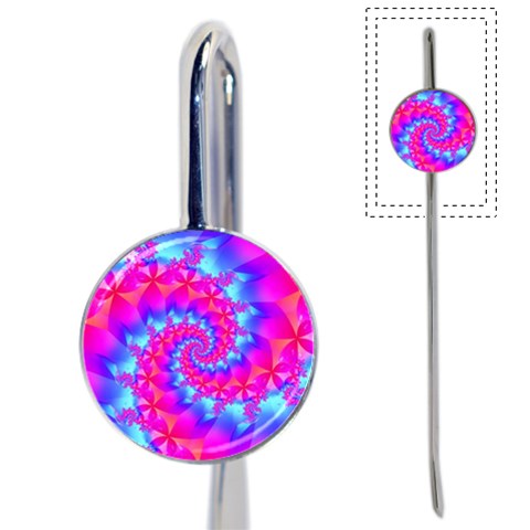 Colorful Pink and Blue Spiral Fractal Book Mark from ArtsNow.com Front