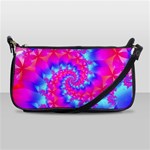 Colorful Pink and Blue Spiral Fractal Shoulder Clutch Bag