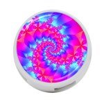 Colorful Pink and Blue Spiral Fractal 4-Port USB Hub (One Side)