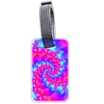 Colorful Pink and Blue Spiral Fractal Luggage Tag (two sides)