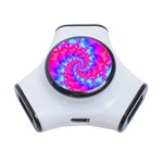 Colorful Pink and Blue Spiral Fractal 3-Port USB Hub