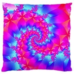 Colorful Pink and Blue Spiral Fractal Large Cushion Case (One Side)