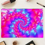 Colorful Pink and Blue Spiral Fractal Cosmetic Bag (XXL)