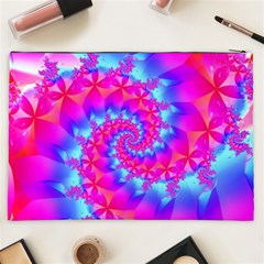 Colorful Pink and Blue Spiral Fractal Cosmetic Bag (XXL) from ArtsNow.com Back