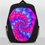 Colorful Pink and Blue Spiral Fractal Backpack Bag