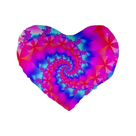 Colorful Pink and Blue Spiral Fractal Standard 16  Premium Heart Shape Cushion  from ArtsNow.com Front