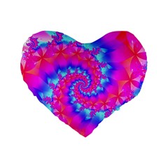 Colorful Pink and Blue Spiral Fractal Standard 16  Premium Heart Shape Cushion  from ArtsNow.com Front