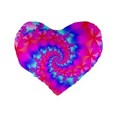 Colorful Pink and Blue Spiral Fractal Standard 16  Premium Heart Shape Cushion  from ArtsNow.com Back