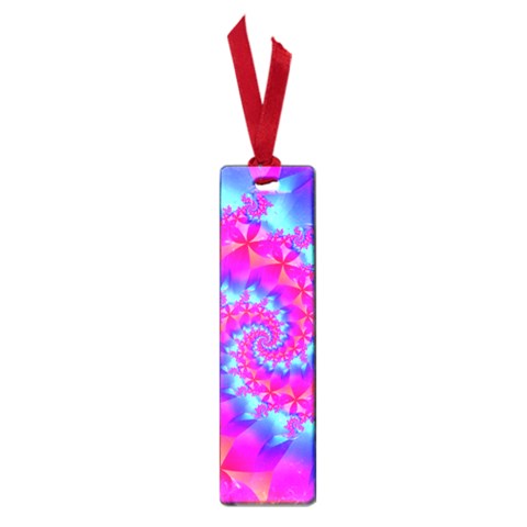 Colorful Pink and Blue Spiral Fractal Small Book Mark from ArtsNow.com Front