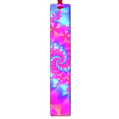 Colorful Pink and Blue Spiral Fractal Large Book Mark from ArtsNow.com Front