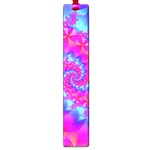 Colorful Pink and Blue Spiral Fractal Large Book Mark