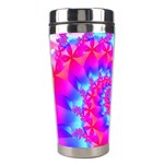 Colorful Pink and Blue Spiral Fractal Stainless Steel Travel Tumbler