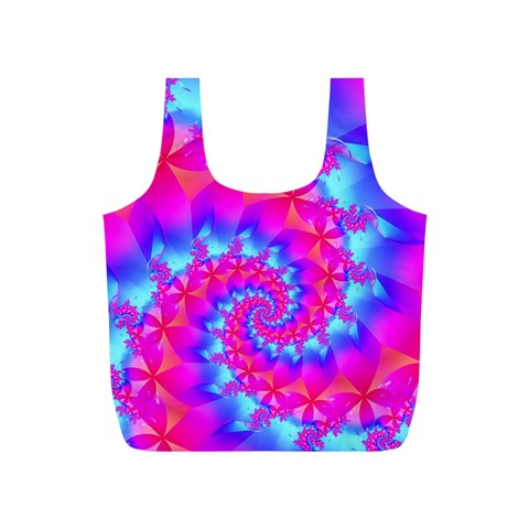 Colorful Pink and Blue Spiral Fractal Full Print Recycle Bag (S) from ArtsNow.com Front