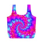 Colorful Pink and Blue Spiral Fractal Full Print Recycle Bag (M)