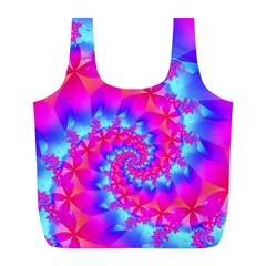 Colorful Pink and Blue Spiral Fractal Full Print Recycle Bag (L) from ArtsNow.com Front