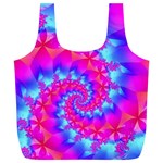 Colorful Pink and Blue Spiral Fractal Full Print Recycle Bag (XL)