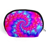 Colorful Pink and Blue Spiral Fractal Accessory Pouch (Medium)