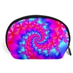 Colorful Pink and Blue Spiral Fractal Accessory Pouch (Large)