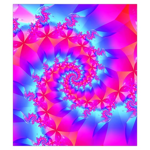 Colorful Pink and Blue Spiral Fractal Drawstring Pouch (Small) from ArtsNow.com Front