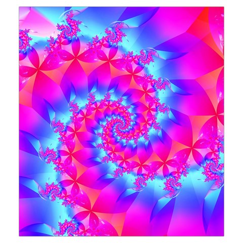 Colorful Pink and Blue Spiral Fractal Drawstring Pouch (Medium) from ArtsNow.com Front