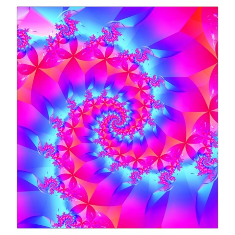 Colorful Pink and Blue Spiral Fractal Drawstring Pouch (Large) from ArtsNow.com Front